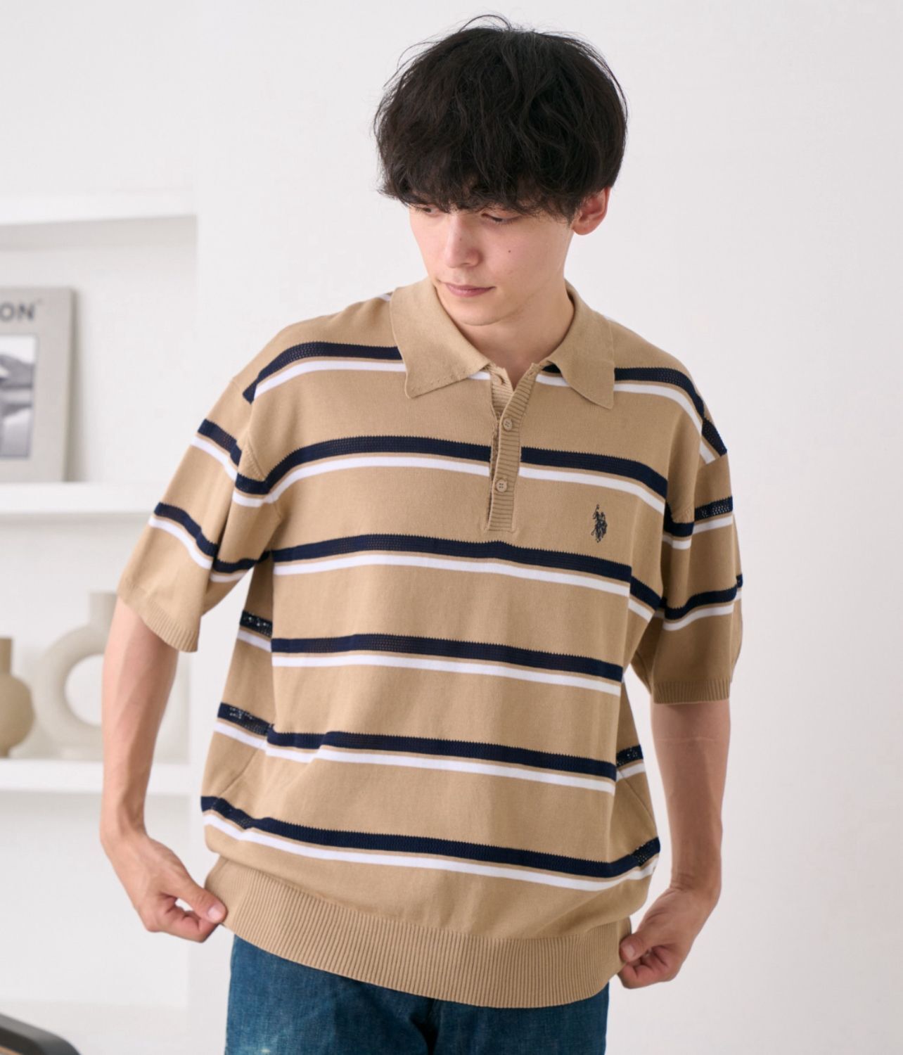 【預購】JN080712 U.S. POLO ASSN. 條紋短袖上衣