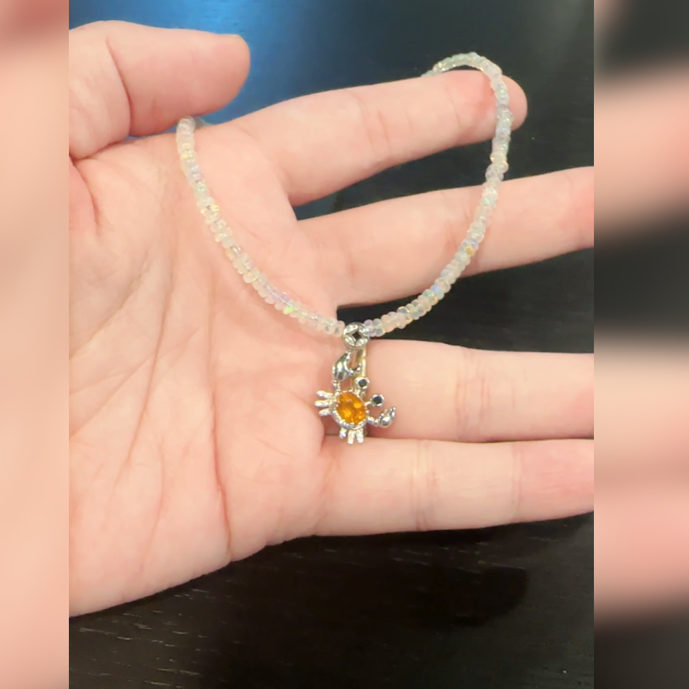 寵粉 歐泊+小螃蟹串珠項鏈｜八方好運來(預購)