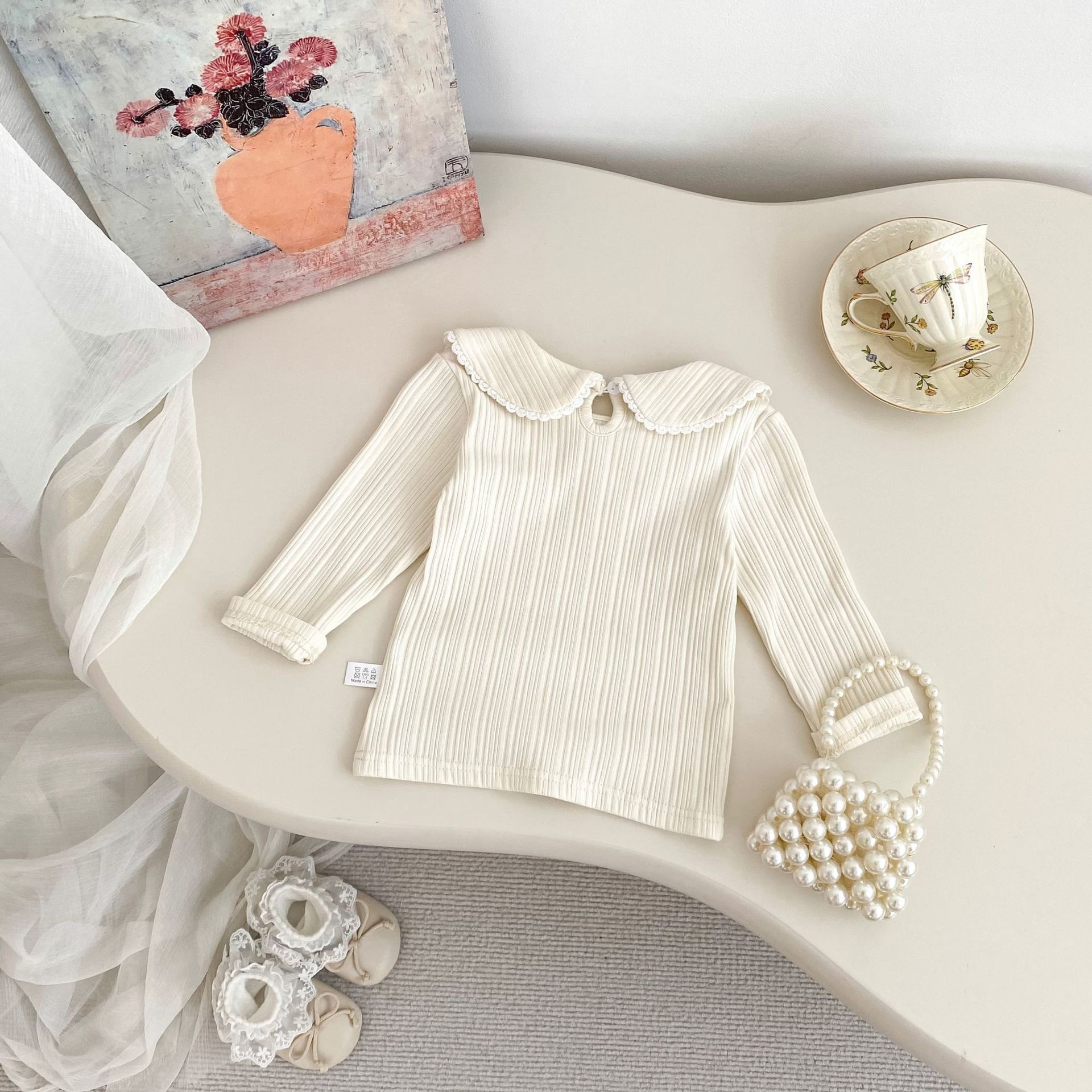 現貨90米白色｜簡約百搭娃娃領TEE  •.｡ꔛ    ＊薄款