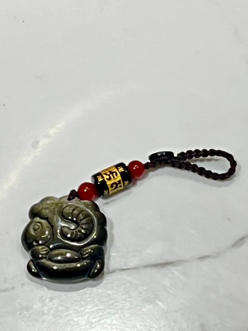 [S] GEMZ & CO PDJ GOLD OBSIDIAN LITTLE SHEEP KEYCHARM, V436 (V436)