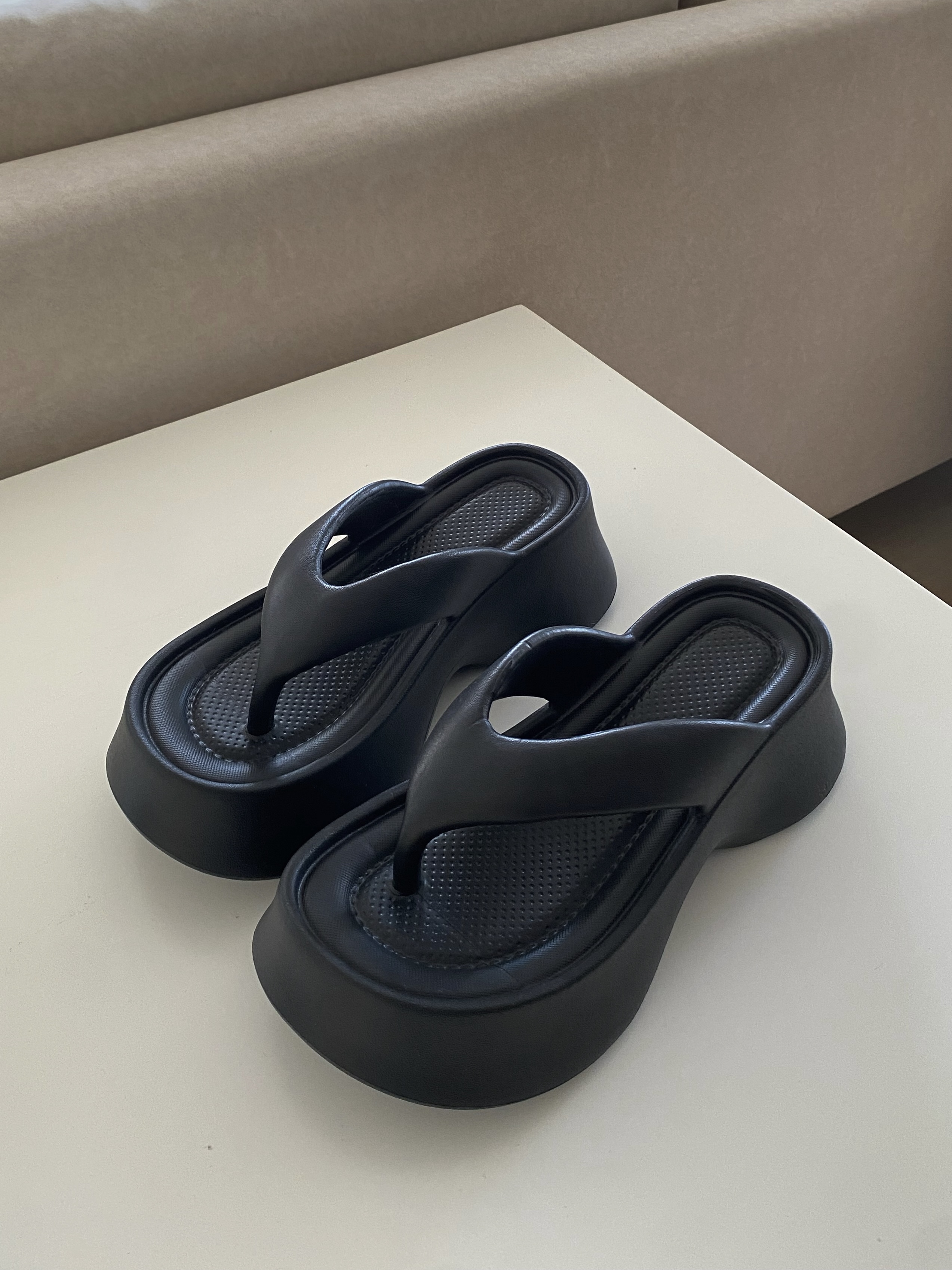 厚底增高人字拖