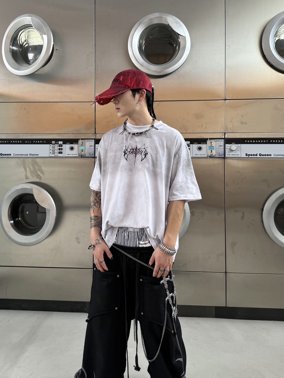 (GOAL) DCM 做舊 髒髒 水洗 符紋 BOXY 短寬 短袖