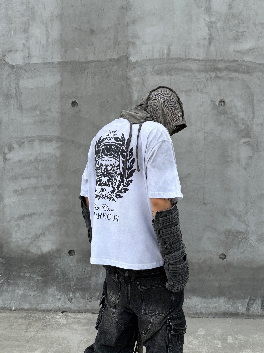 (GOAL) DCM 月桂葉 字母 短寬 做舊 髒髒 水洗 短T