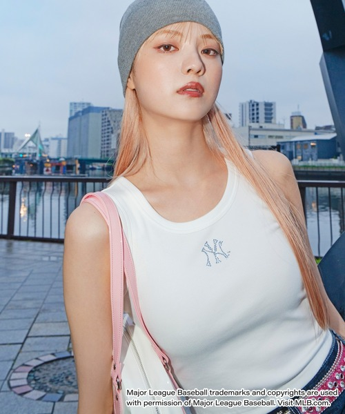 🇯🇵日本選物 WEGO x MLB 水鑽LOGO 羅紋背心 女款