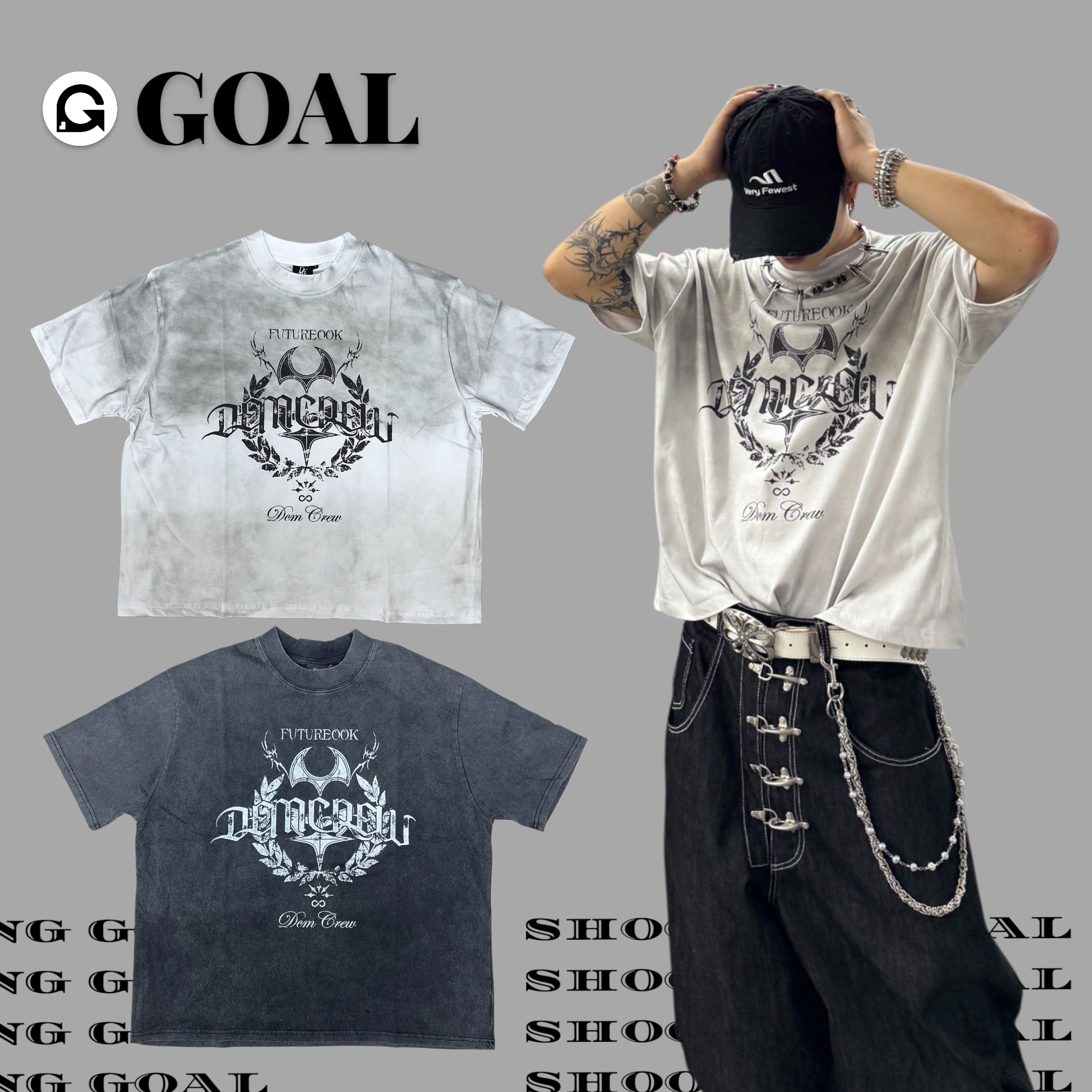 (GOAL) DCM 荊棘 水洗 仿舊 髒髒 BOXY 短寬版型上衣