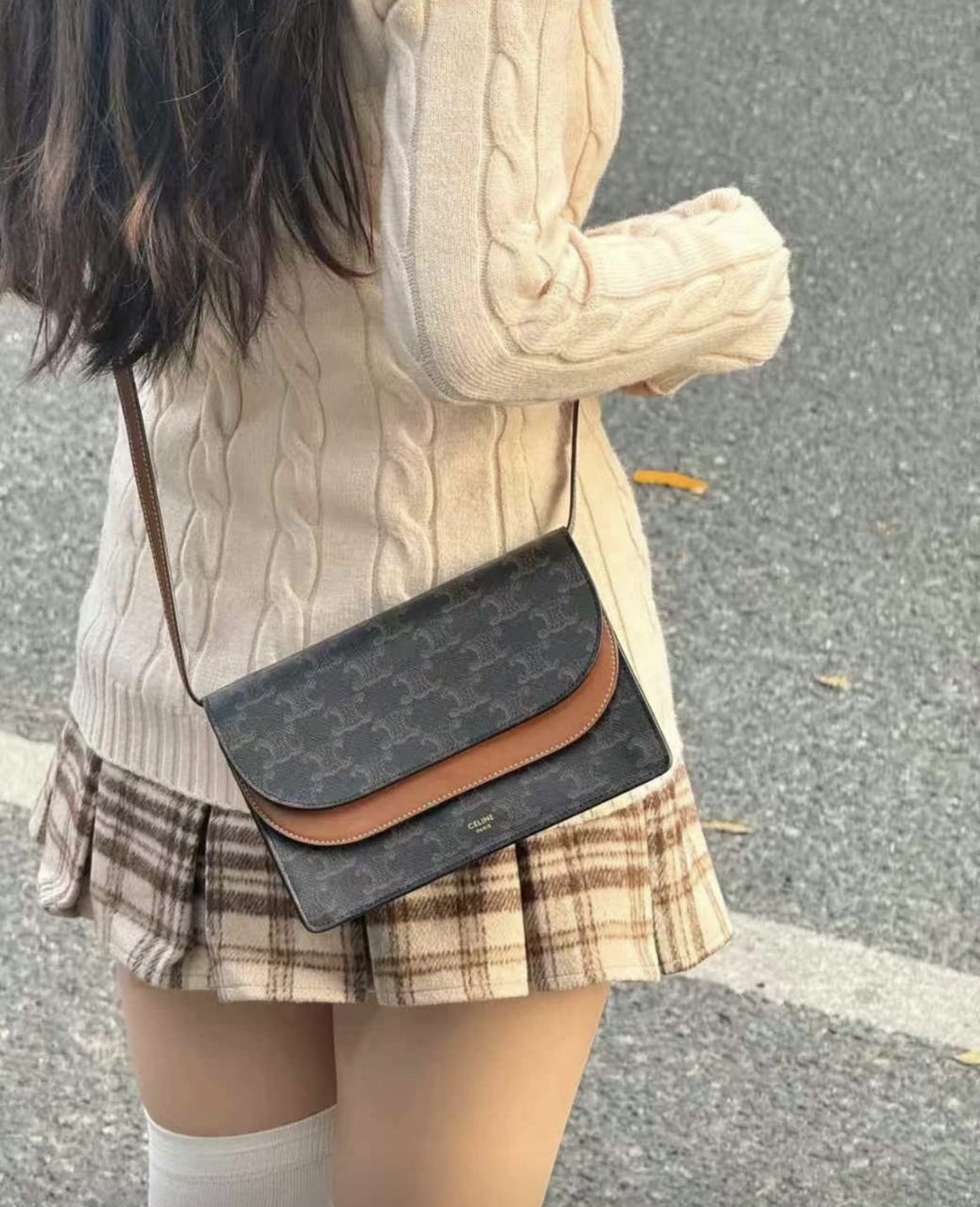 Celine Wallet on strap Woc tan