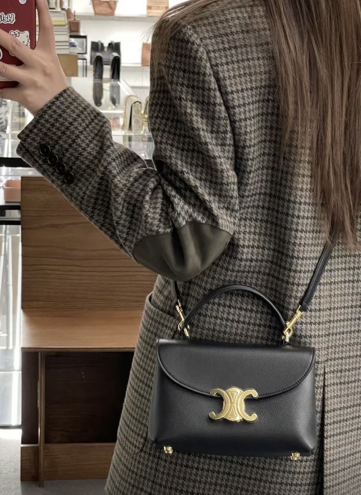 CELINE TEEN NINO柔軟粒面牛皮革手袋