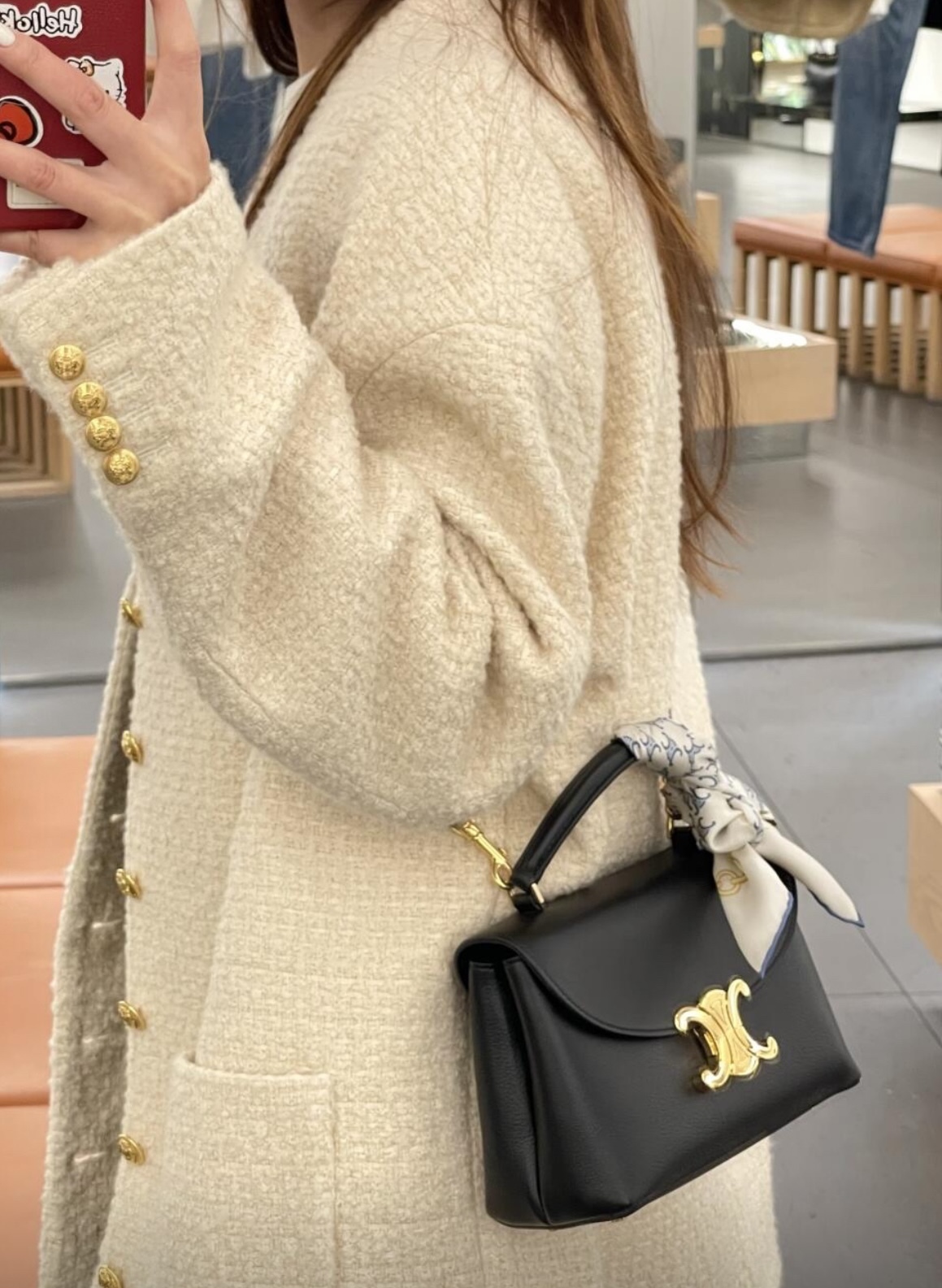 CELINE TEEN NINO柔軟粒面牛皮革手袋