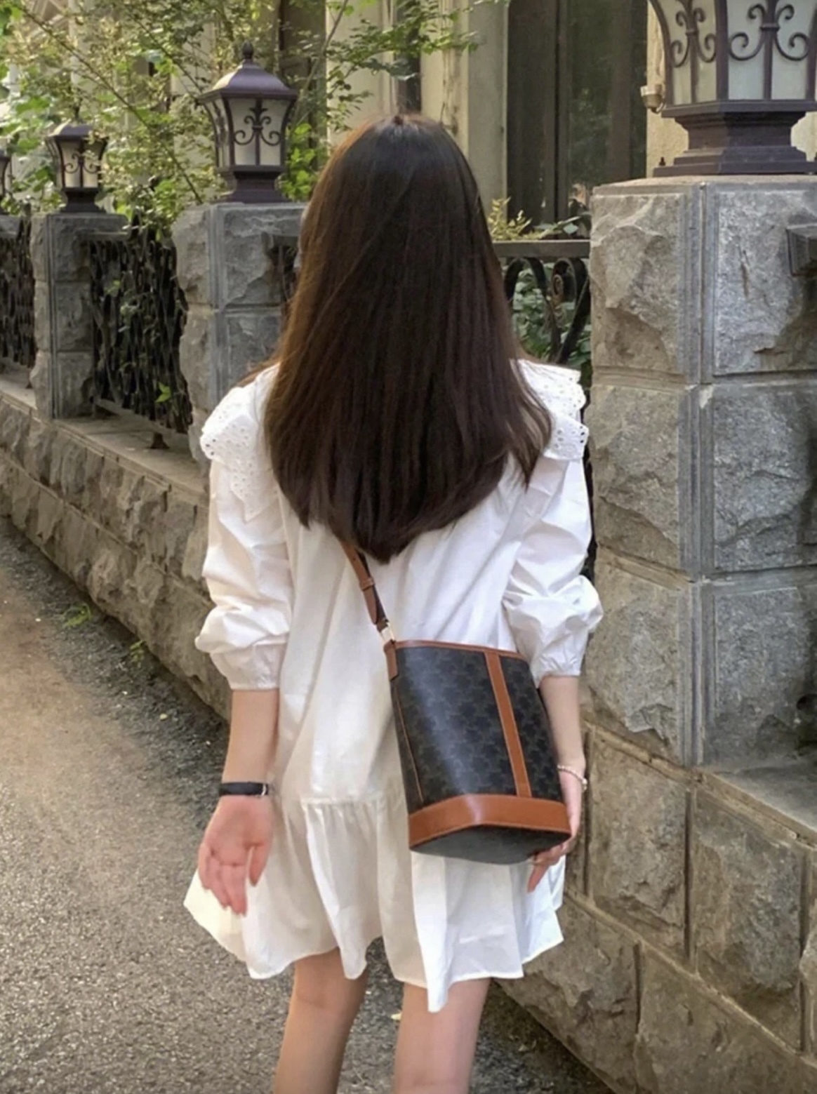 Celine Bucket 標誌印花 小水桶手袋 黃褐色