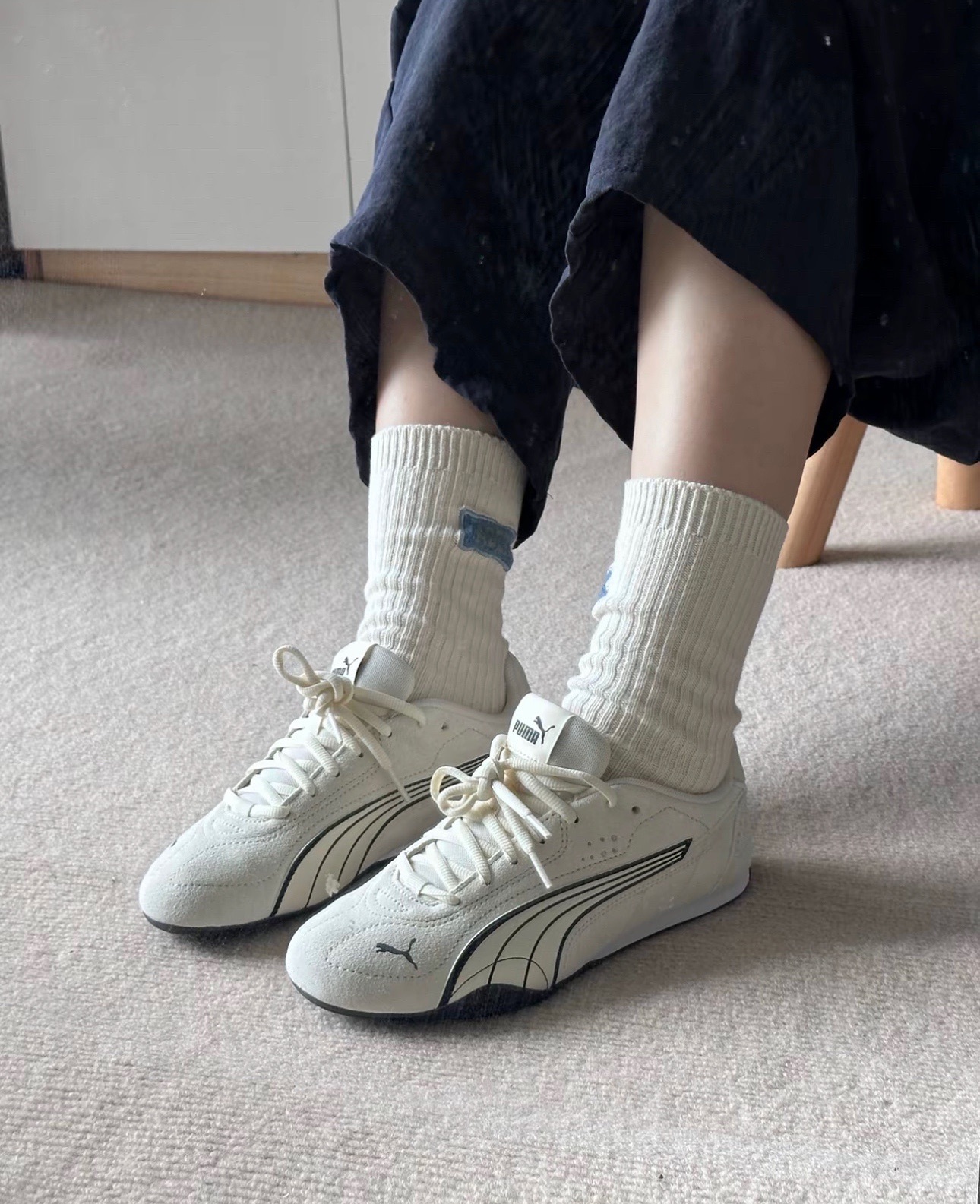 PUMA Catch SD White/Brown 賽車鞋 薄底鞋 白/棕兩色
