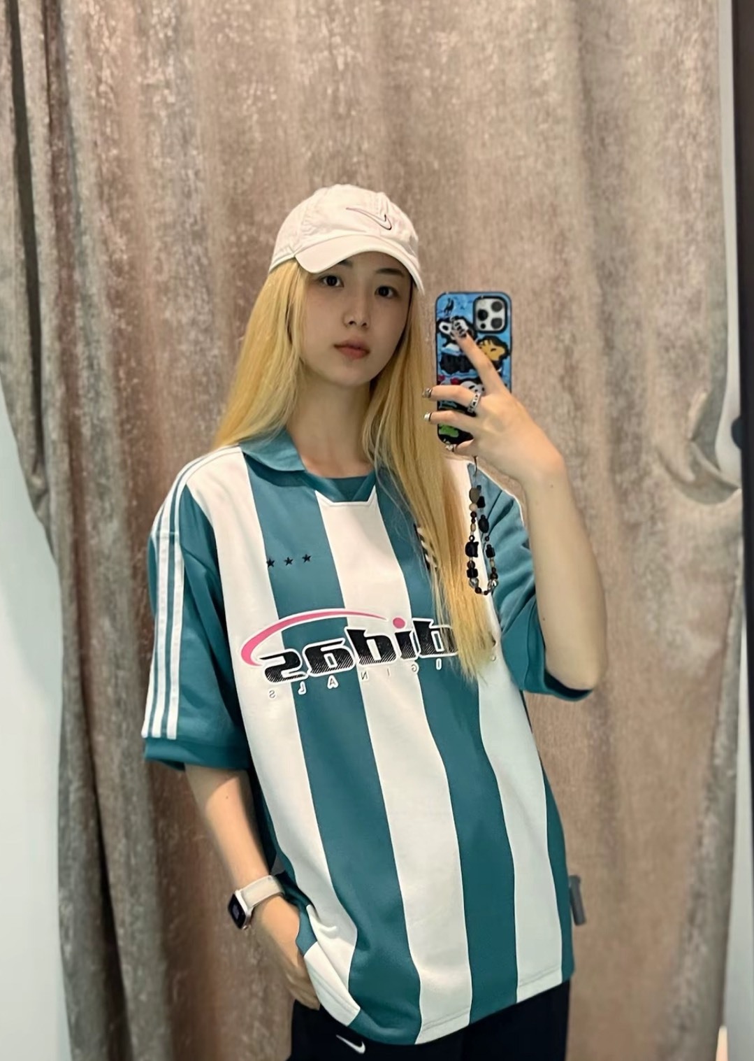 adidas originals PLAY FOOTBALL 北冰洋藍 拼色條紋短袖Polo衫 男款 夏季透氣運動上衣 Aug25