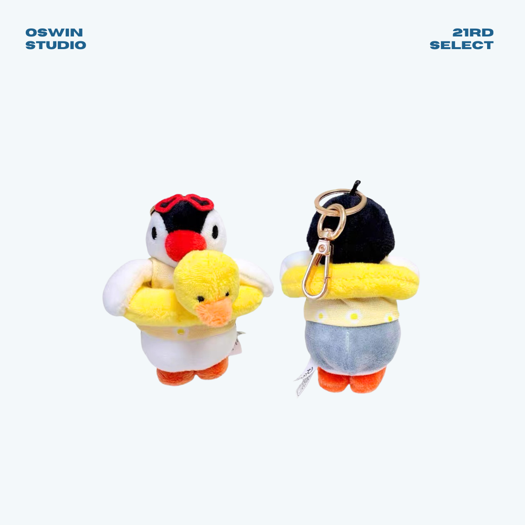 韓國限定 PINGU 企鵝家族 鴨鴨游泳圈 毛絨吊飾