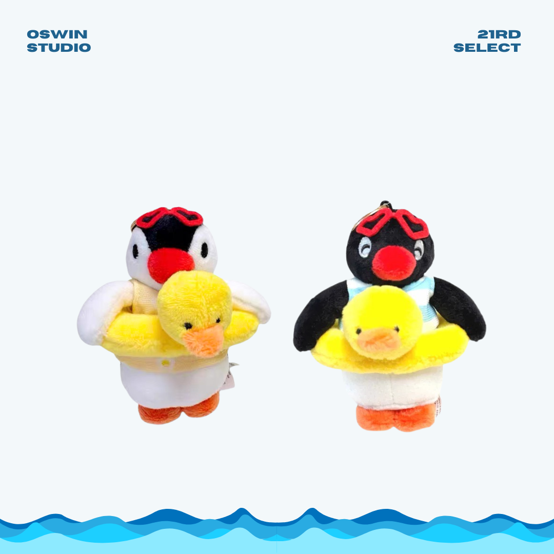 韓國限定 PINGU 企鵝家族 鴨鴨游泳圈 毛絨吊飾