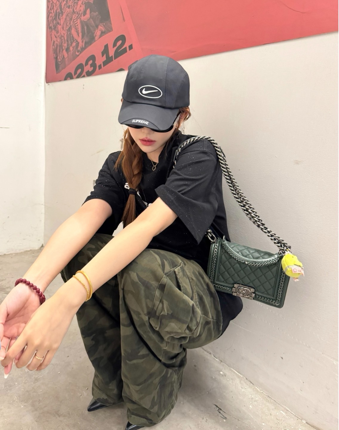 Supreme x Nike  黑色鴨舌帽 男女同款 情侶款 王嘉爾同款 防曬透氣機能鴨舌帽 Aug25