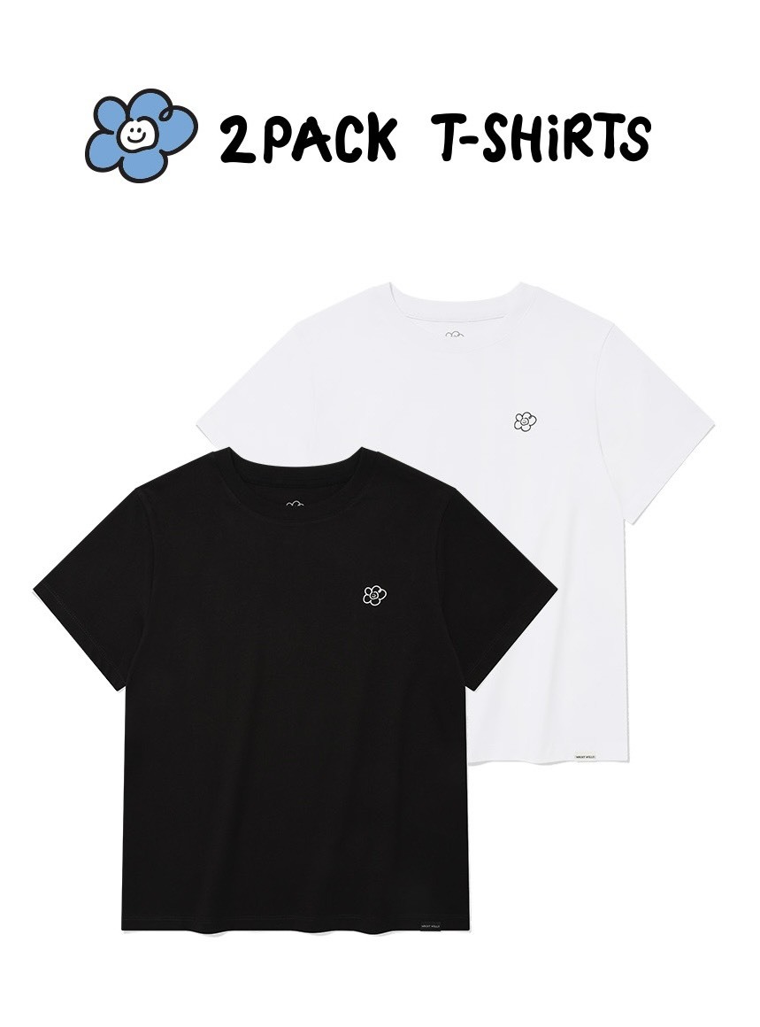 韓國 Wacky Willy 小飛人 小花 兩件組 短袖上衣