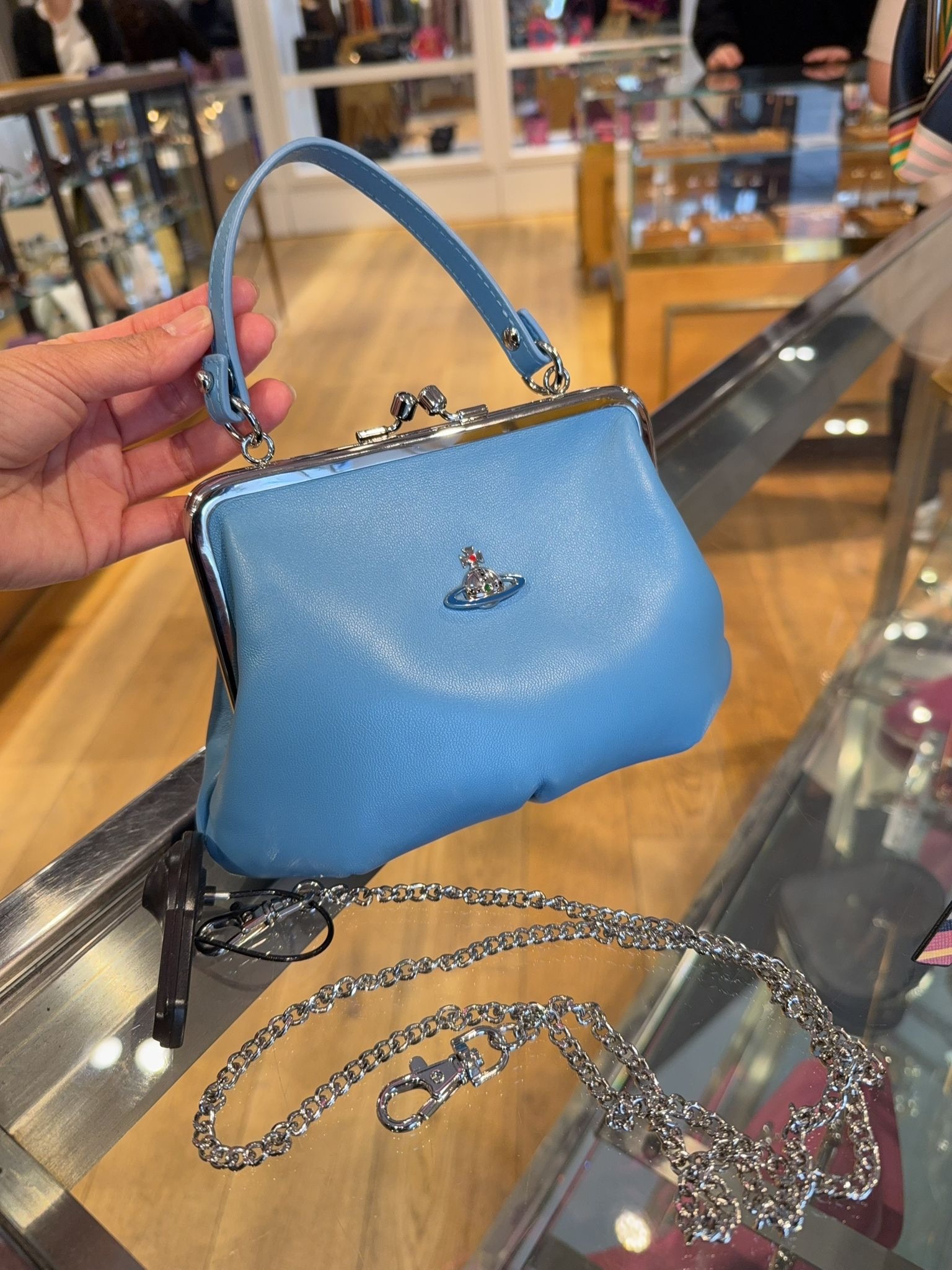 Vivienne Westwood Granny Frame Purse Bag Blue