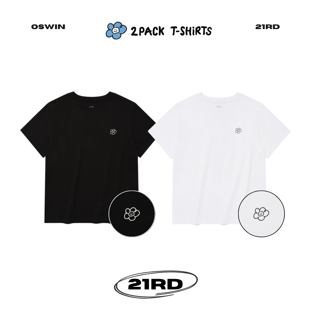 韓國 Wacky Willy 小飛人 小花 兩件組 短袖上衣