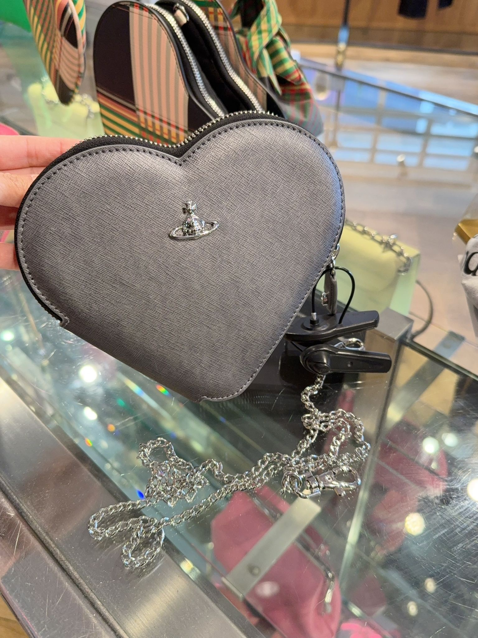 Vivienne Westwood New Heart Crossbody Bag Graphite