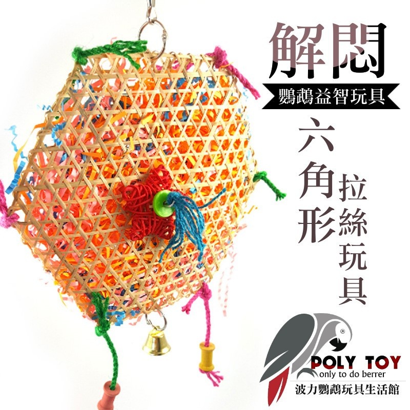 鸚鵡益智解悶 六角形拉絲玩具 波力鸚鵡玩具生活館