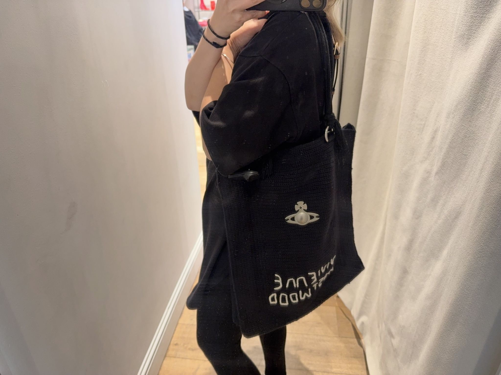 Vivienne Westwood Mable Crochet Large Tote bag black