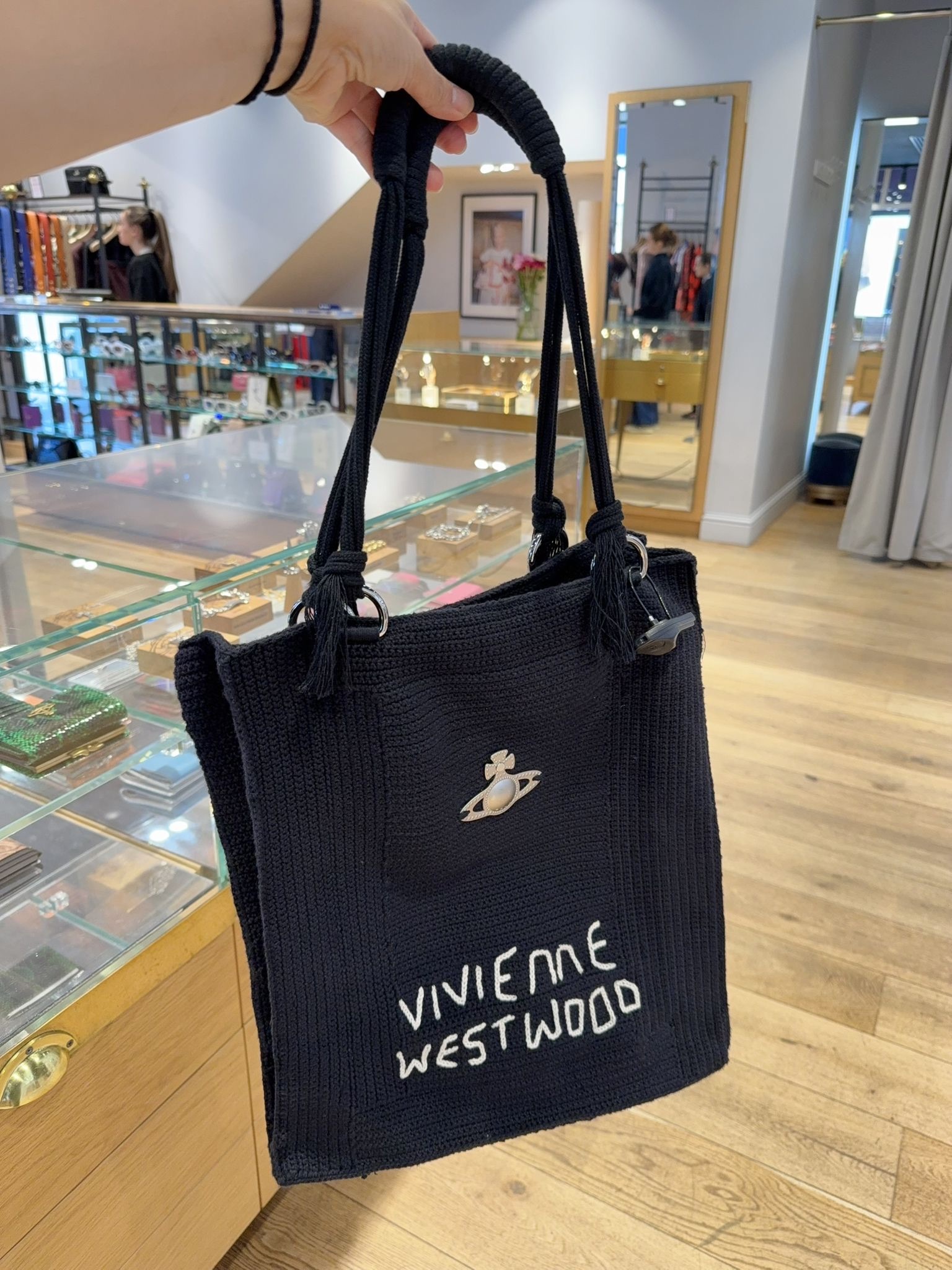 Vivienne Westwood Mable Crochet Large Tote bag black