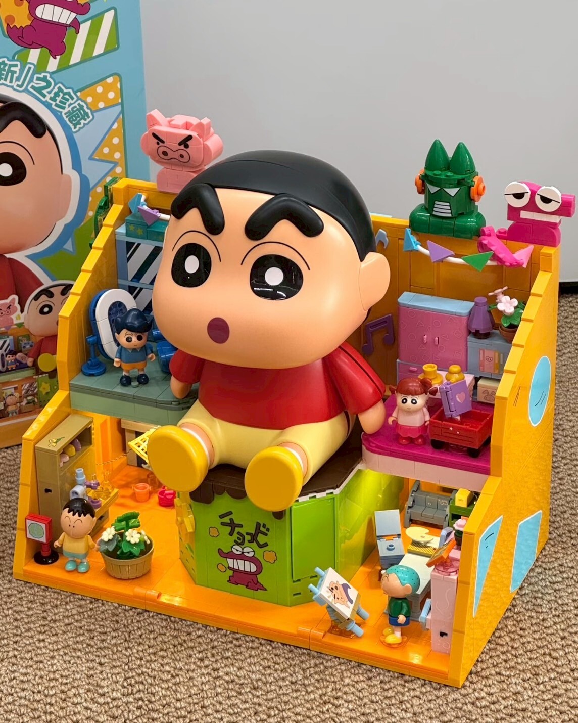 AREAX磚區 蠟筆小新 玩具大作戰 積木 拼裝 玩具 公仔