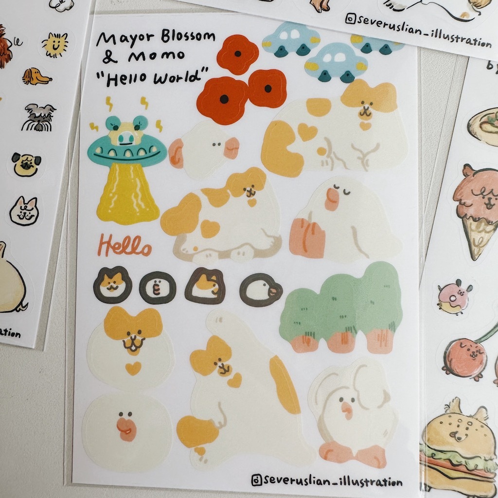 Hello World 防水透明貼紙｜SEVERUS LIAN 里恩太太