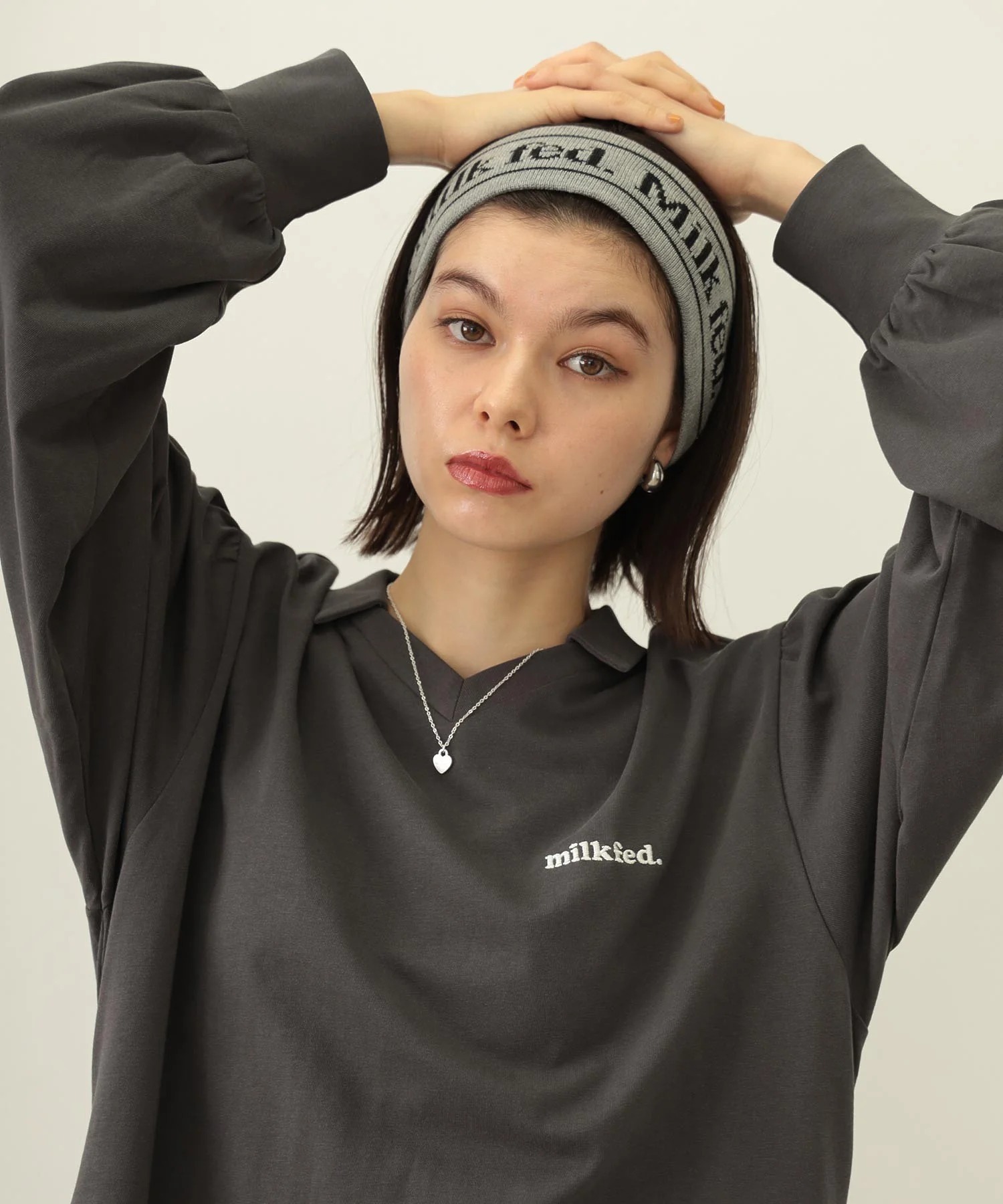 MILKFED LOGO KNIT HAIR BAND