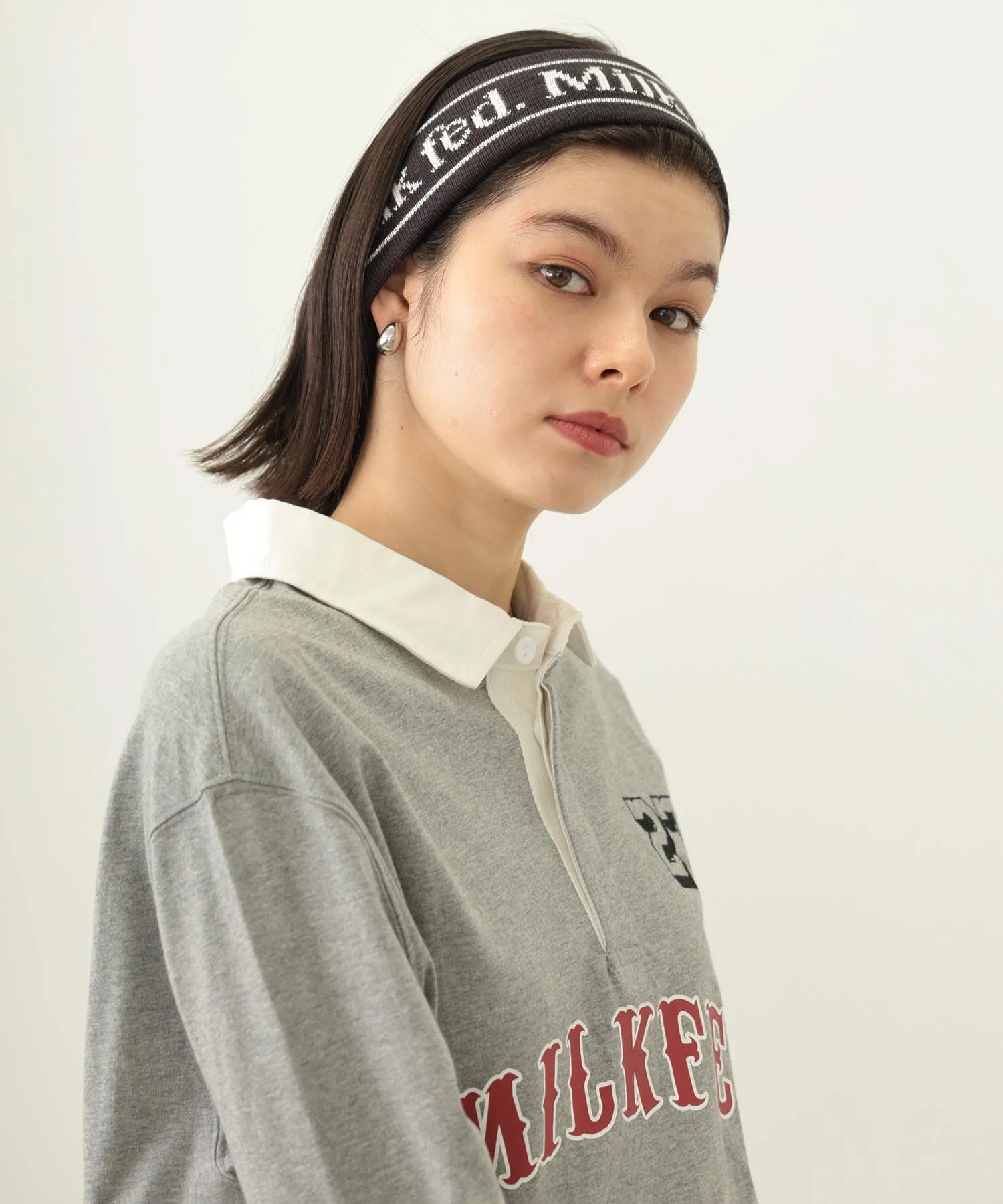 MILKFED LOGO KNIT HAIR BAND