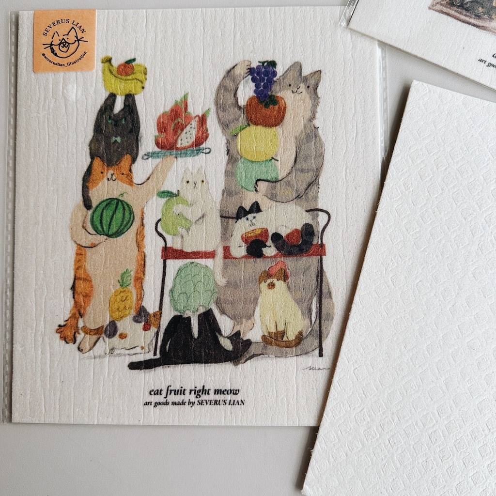 水果貓 木漿棉抹布｜SEVERUS LIAN 里恩太太