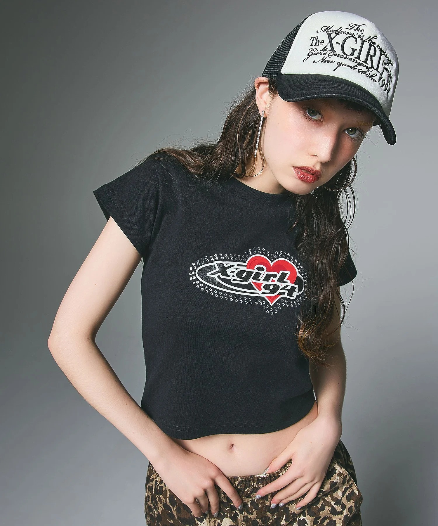 X-girl PLANET HEART LOGO S/S BABY TEE