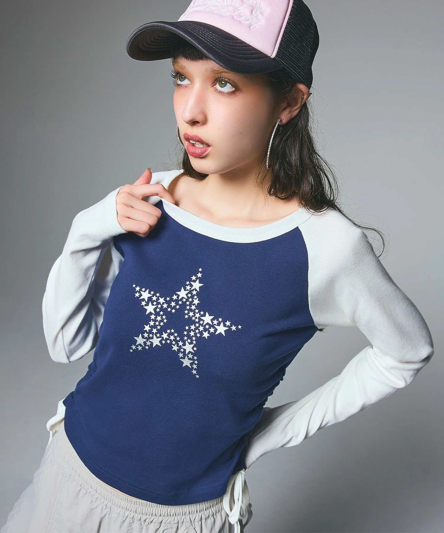 X-girl STAR AND FACE PATCH KEY CHARM