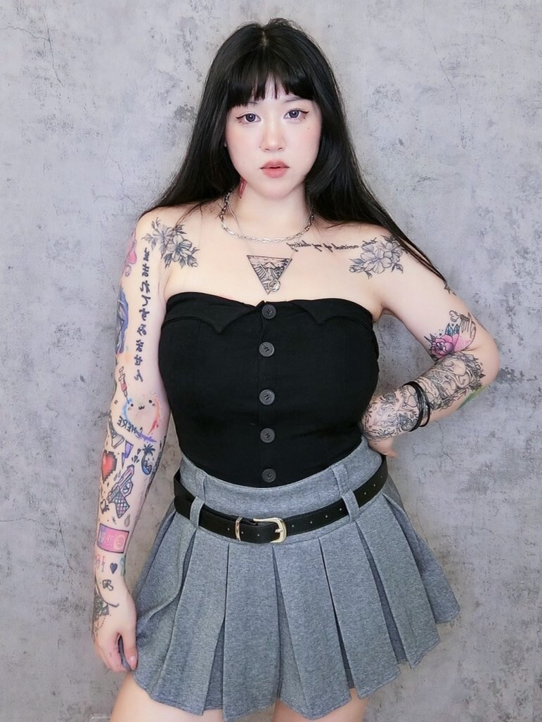 平口釦釦彈性性感小馬甲