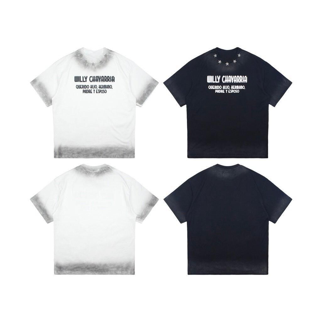 仿污星星圖案英文字短袖Tee T5765