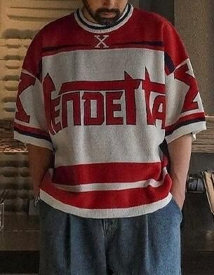 英文字圖案針織短袖Tee T5766