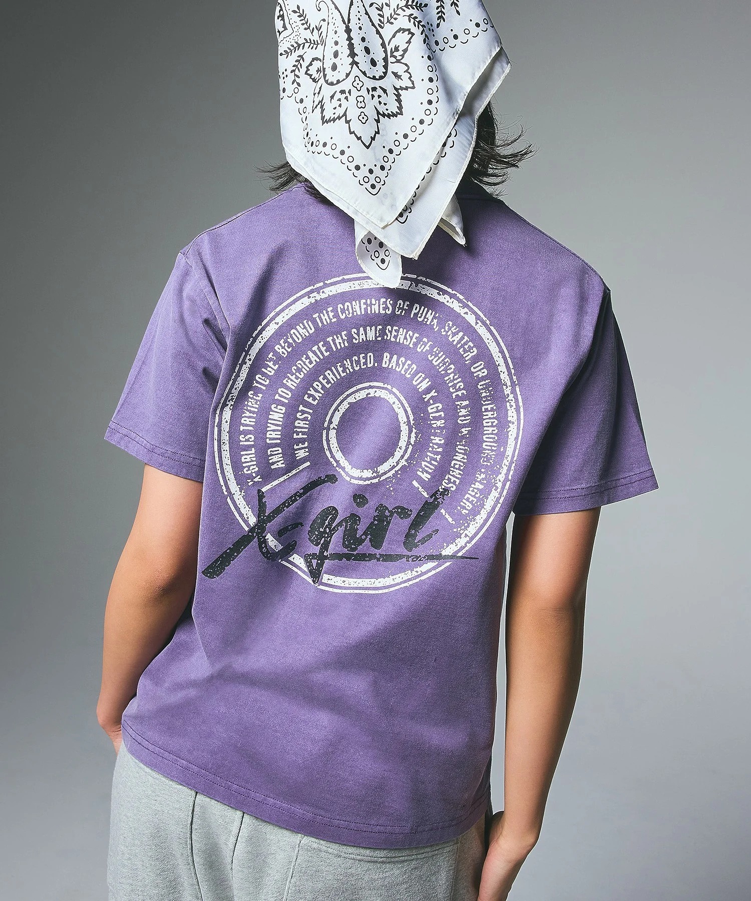 X-girl PIGMENT DYED CIRCLE TEXT LOGO S/S TEE