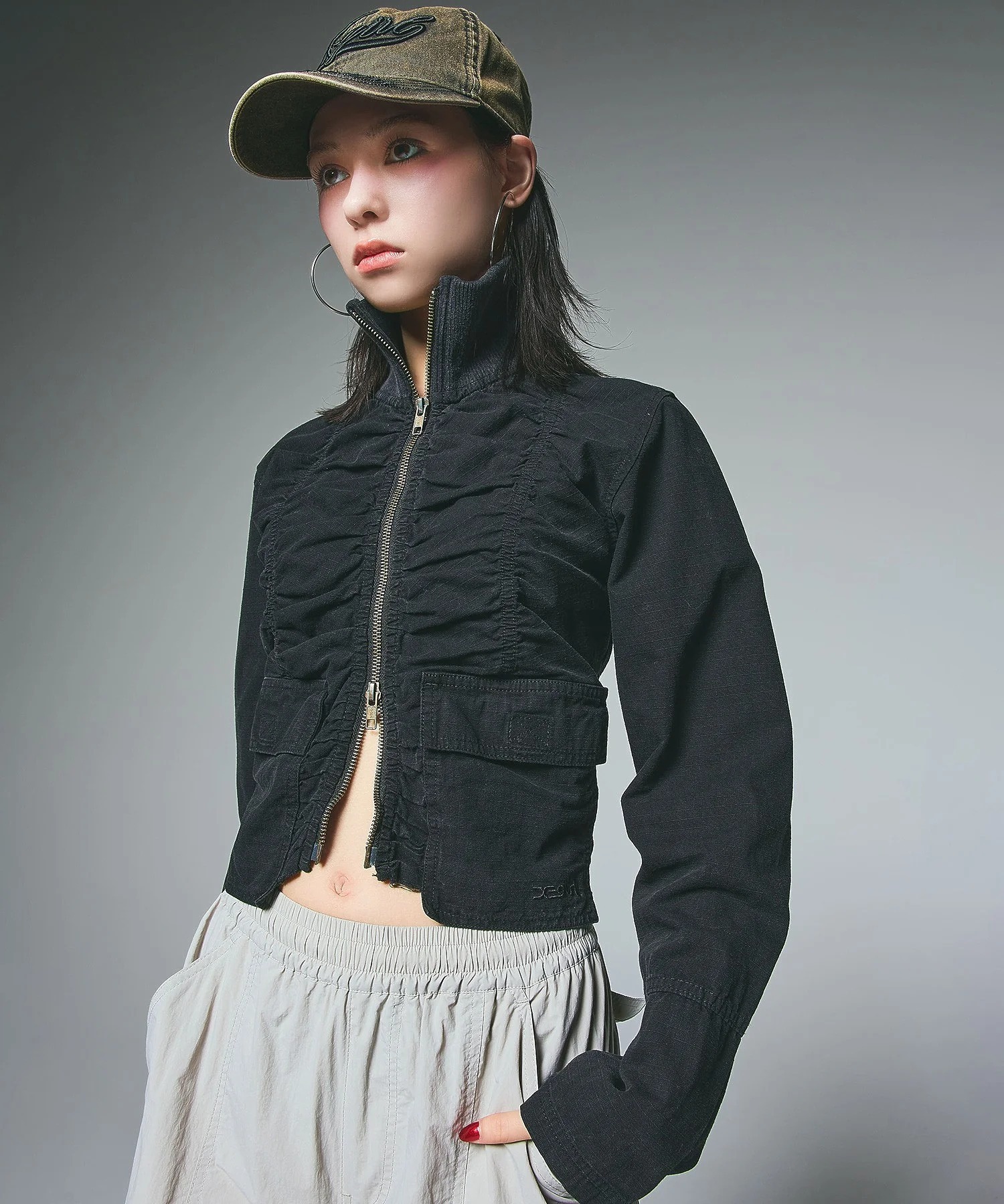 X-girl  2WAY WIDE LEG CARGO SWEAT PANTS