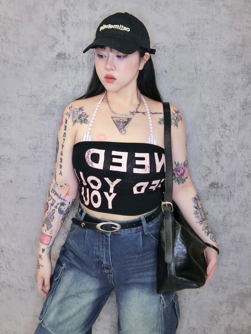 美式甜心內衣字母平口兩件套