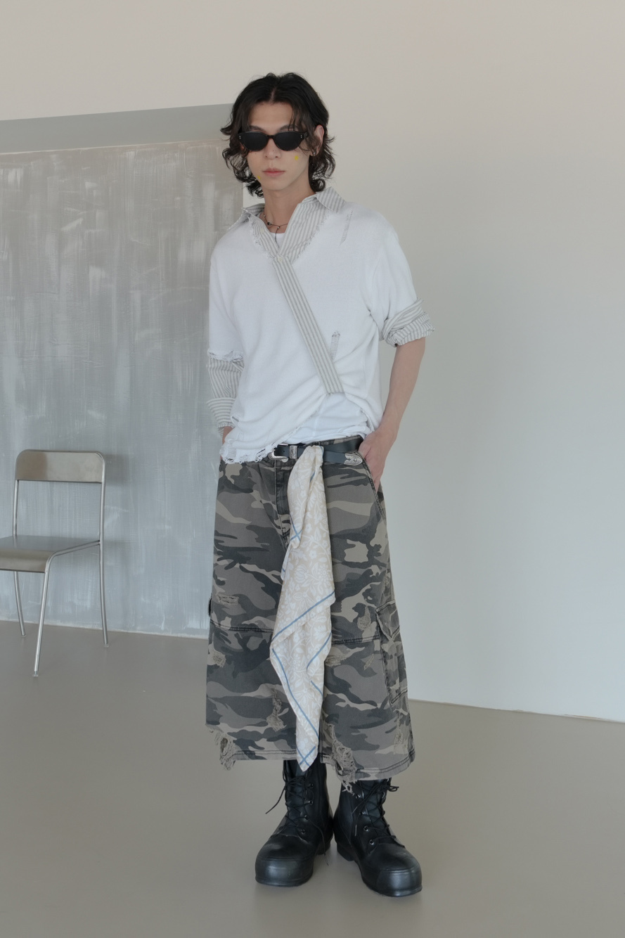 Resort Damage Short Sleeve Knit #上衣