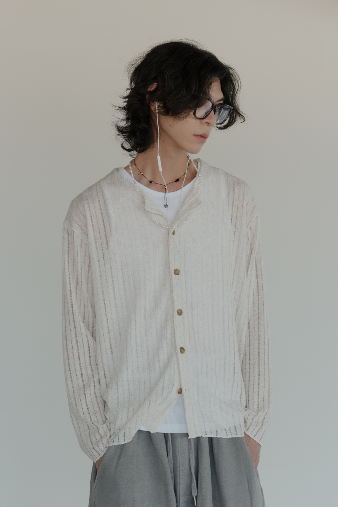 Summer Linen Round Neck Cardigan #罩衫