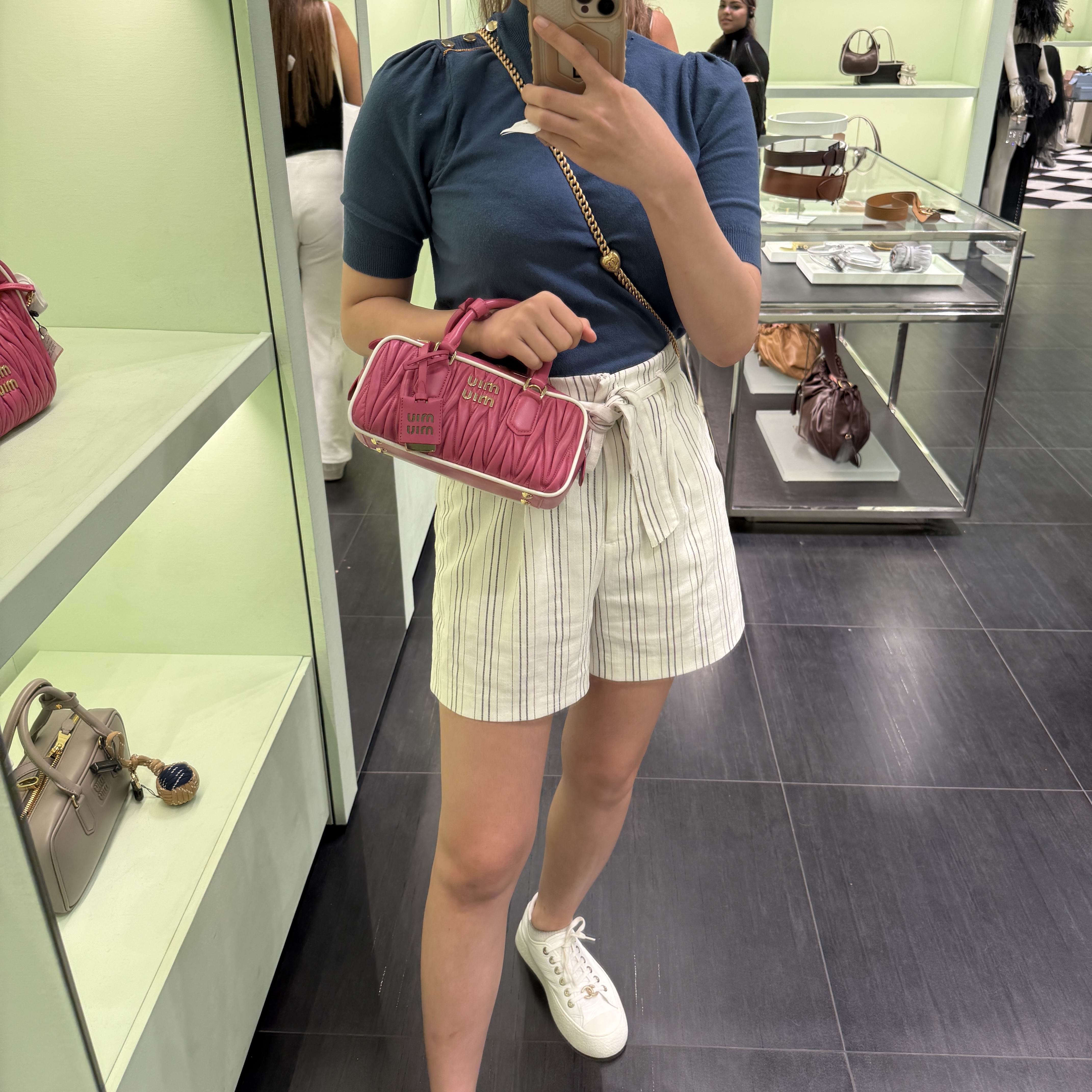 Miumiu Matelassé Leather Arcadie Top-Handle Bag Pink 5BB142