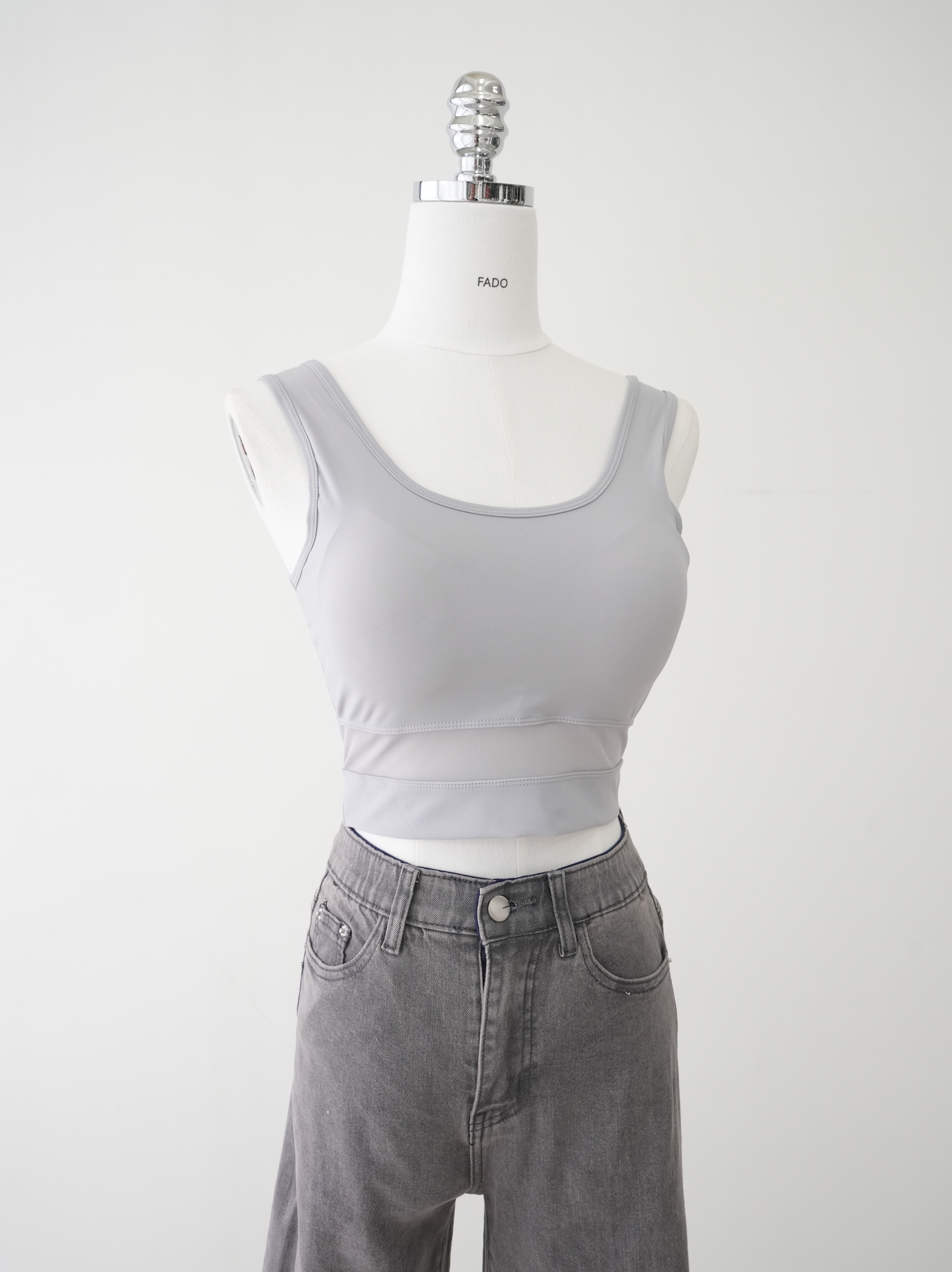 法朵Fado shop｜冰絲拼網紗固定背心 526C024 三色