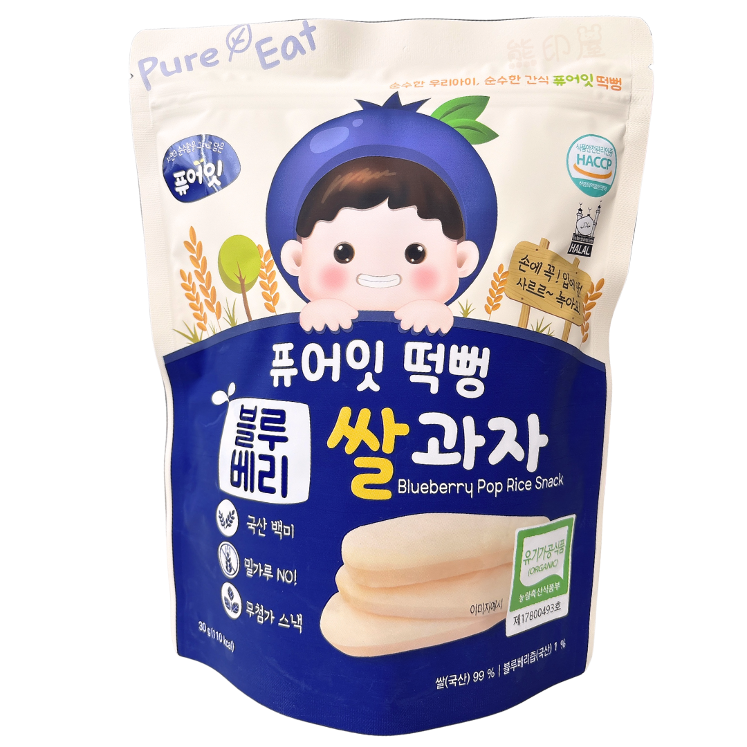 韓國幼兒有機藍莓米餅 無添加 (適合7個月以上嬰兒) 30G (藍)