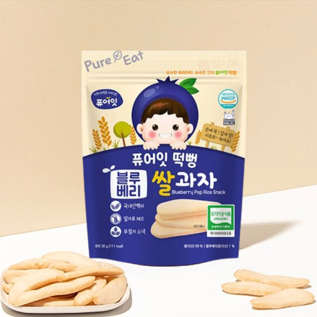 韓國幼兒有機藍莓米餅 無添加 (適合7個月以上嬰兒) 30G (藍)