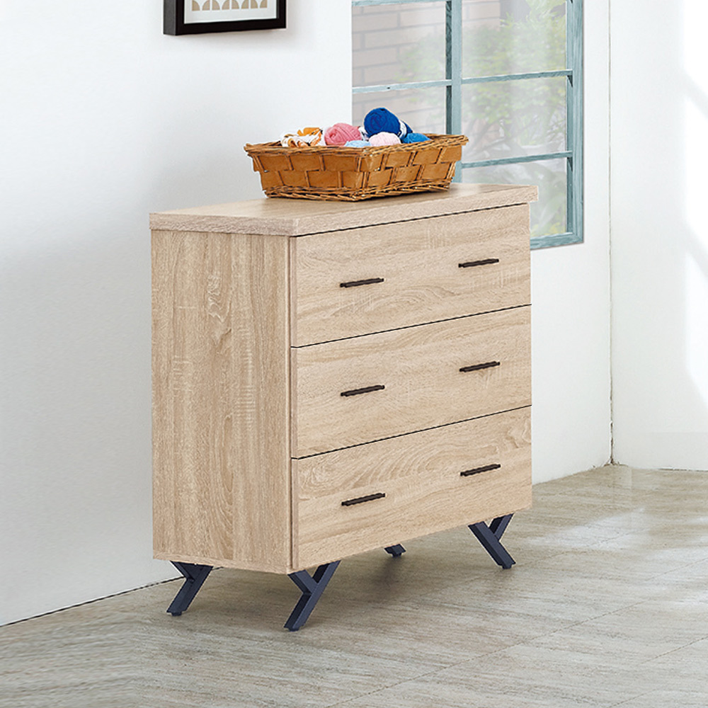 庫克2.7尺工業風三斗櫃