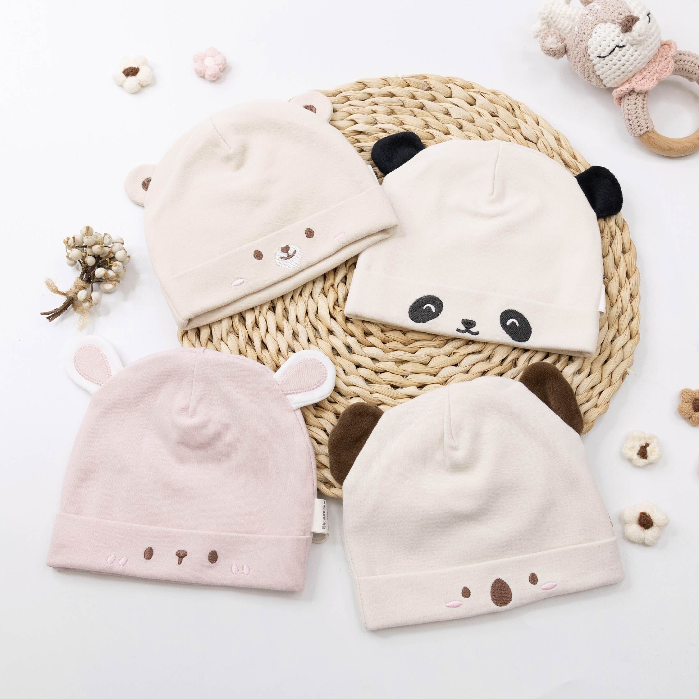 【JA1545】立體動物雙層寶寶帽＊四色