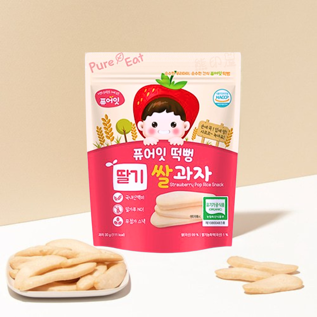 韓國幼兒有機草莓米餅 無添加 (適合7個月以上嬰兒) 30G (粉)