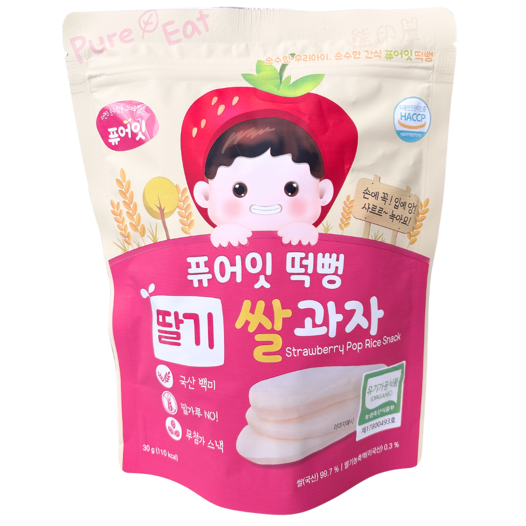韓國幼兒有機草莓米餅 無添加 (適合7個月以上嬰兒) 30G (粉)