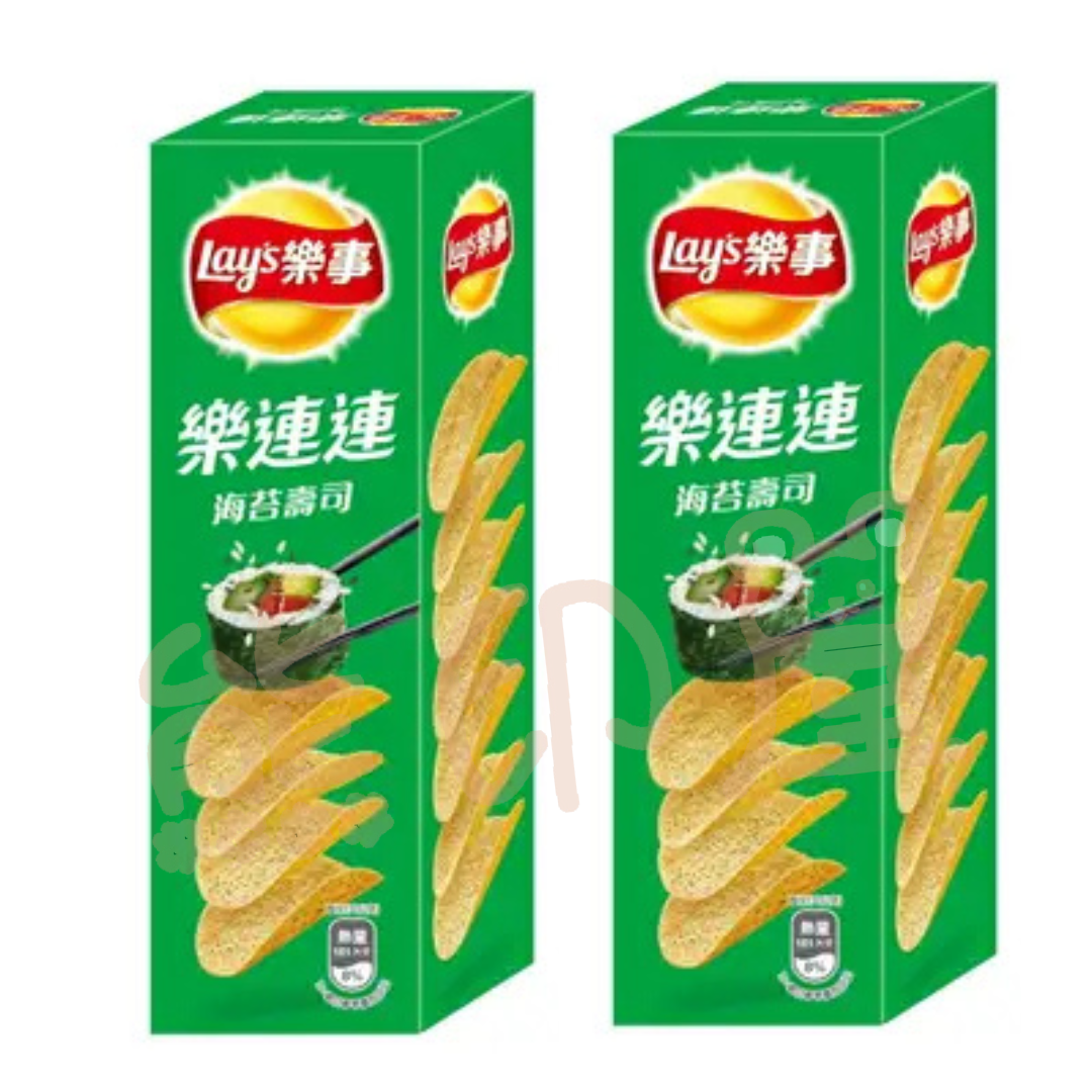 台灣 Lay's 盒裝 薯片(海苔) 60G X  2