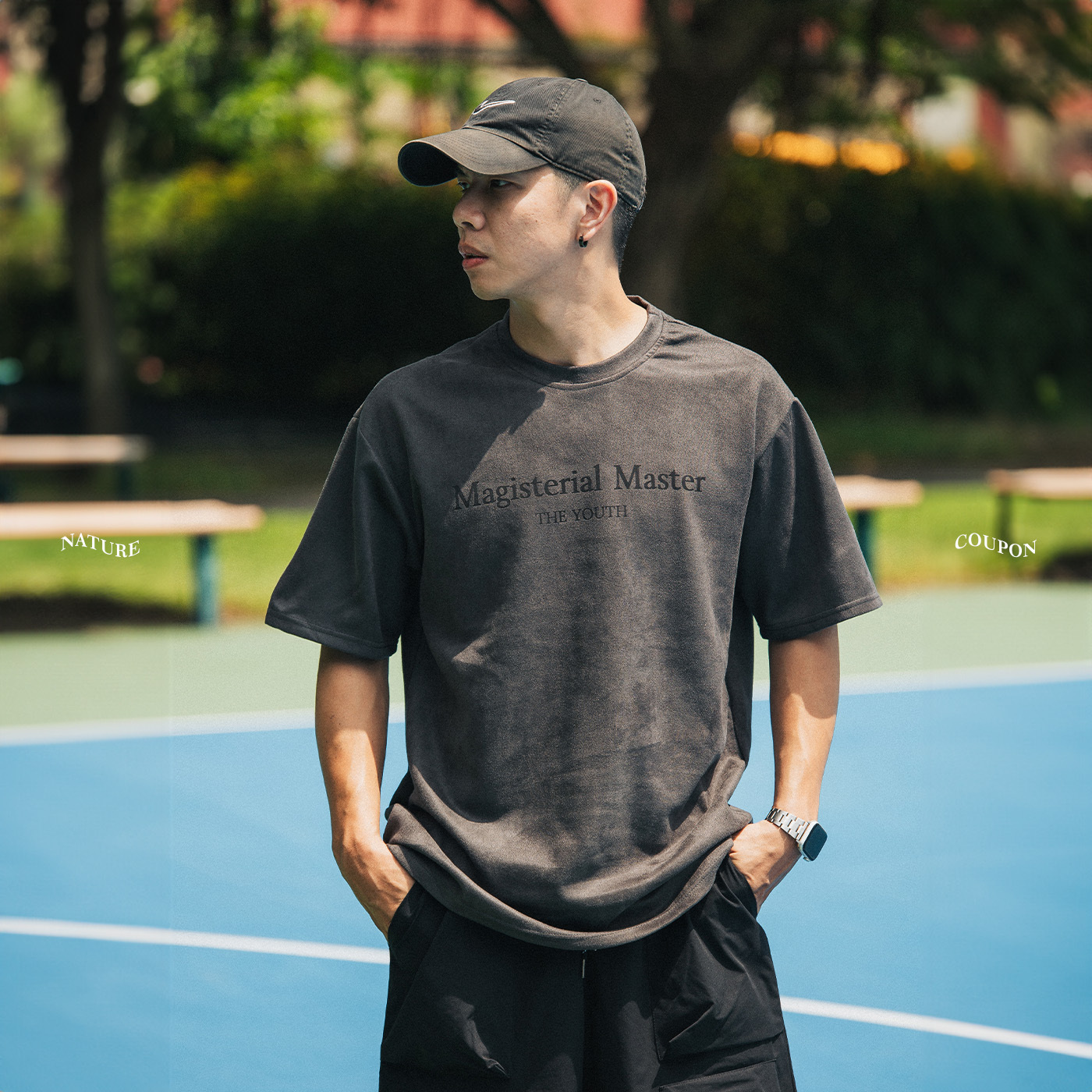 NATURE 麂皮胸前刺繡短踢【MT7207】